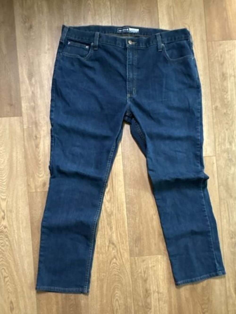 Carhartt Straight Fit Dark Wash Blue Denim Jeans Size 42x32